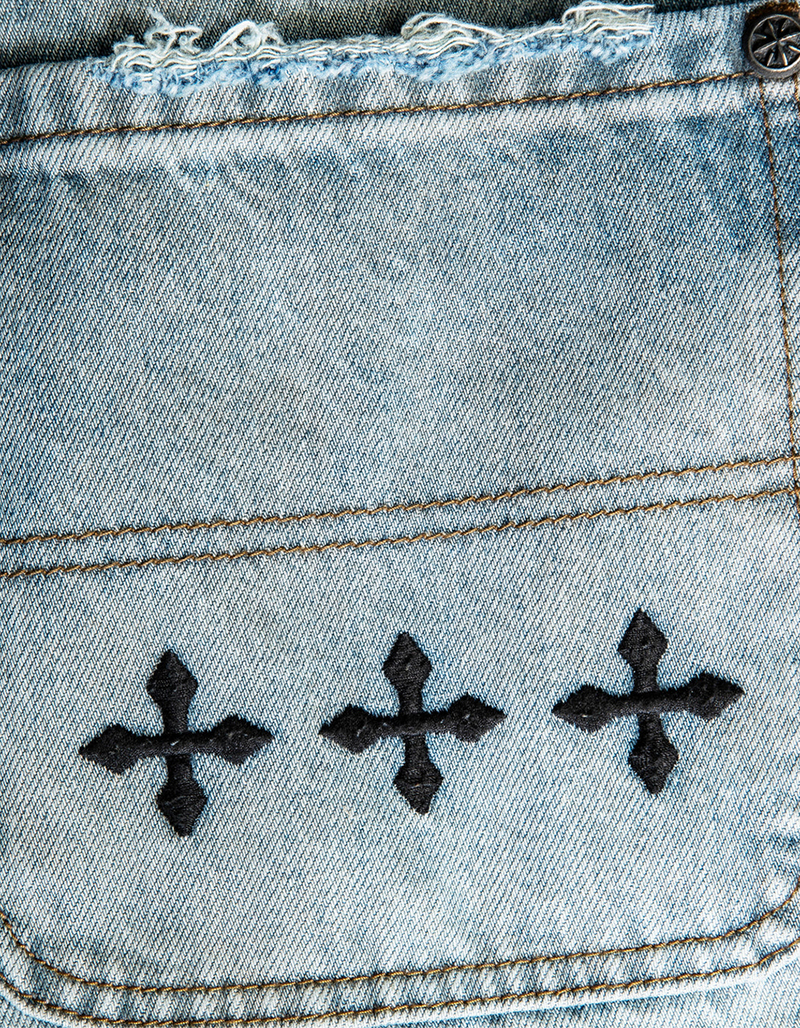 AFFLICTION Black Night Mens Wide Leg Jeans image number 4