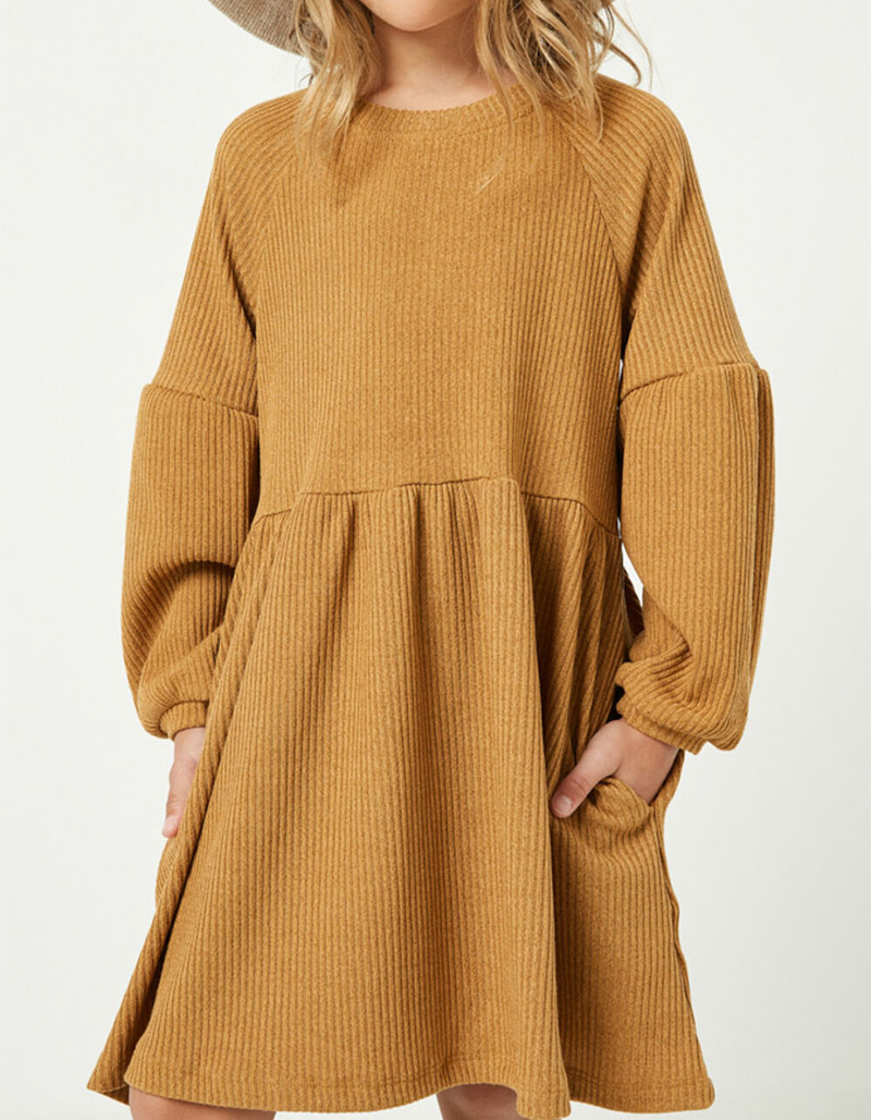 HAYDEN Ribbed Knit Girls Dress image number 2