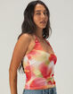 FULL TILT Womens Beaded Mesh Halter Top image number 3