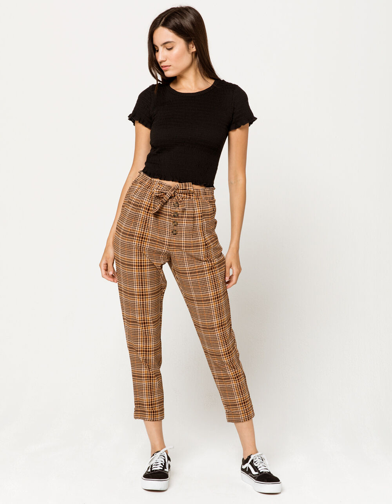 SKY AND SPARROW Tie Waist Button Womens Trouser Pants image number 0