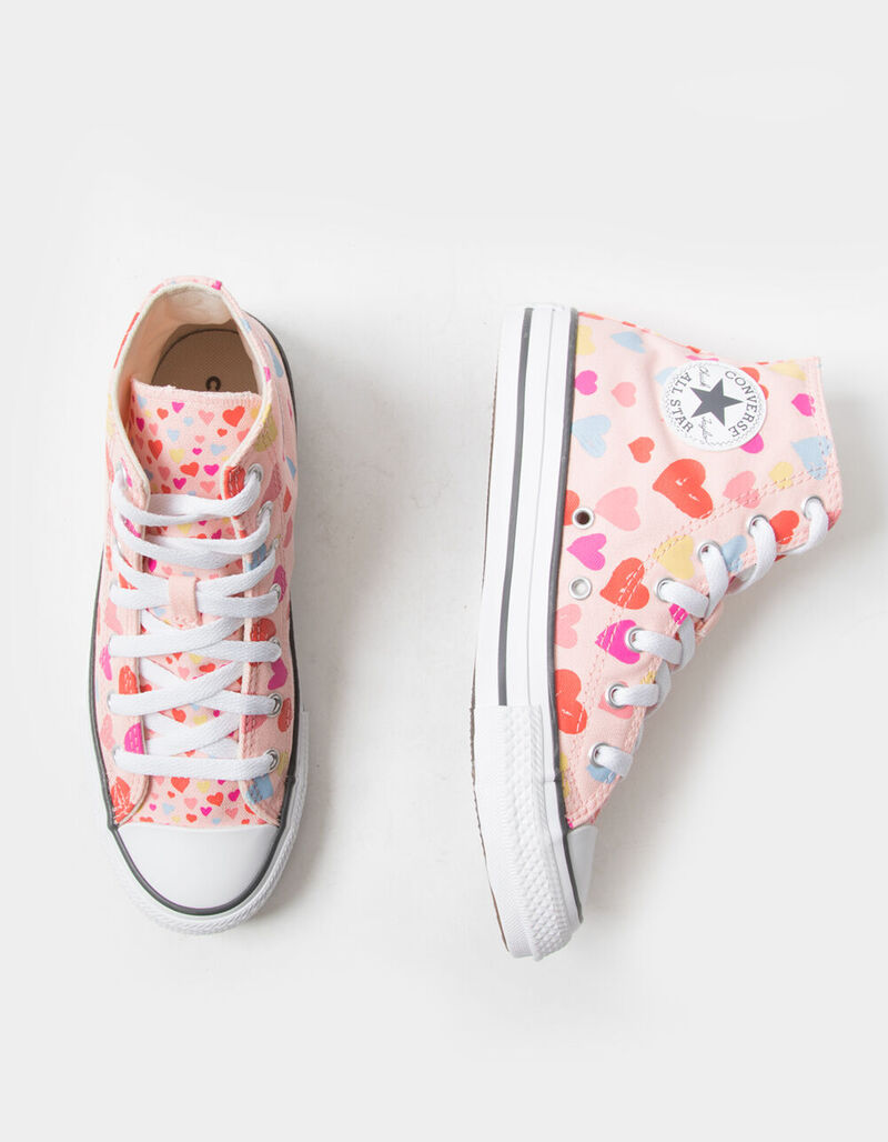 CONVERSE Chuck Taylor All Star Girls Hearts High Top Shoes - PINK ...