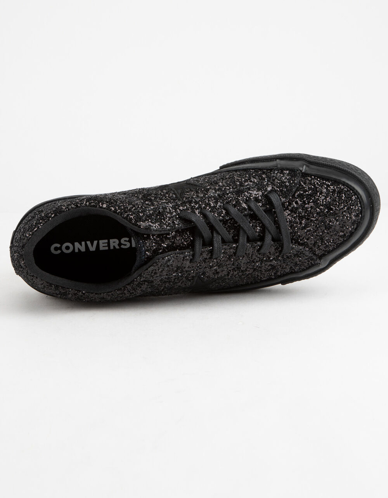 CONVERSE One Star Ox Glitter Black Womens Shoes image number 2