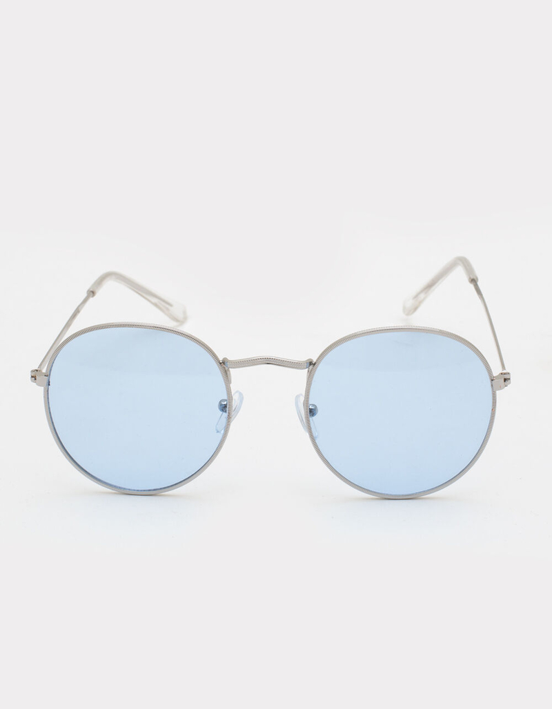 Dreamy Metal Round Blue Sunglasses image number 1