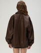 RSQ Womens Oversized Faux Leather Bomber Jacket image number 4