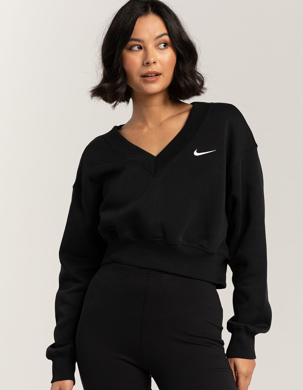 NIKE Sportswear Phoenix Fleece Womens Cropped V-Neck Sweatshirt