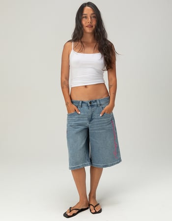 ED HARDY Flower Diamond Womens Jorts Primary Image