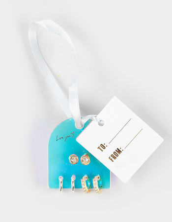 FULL TILT 3 Pack 14K Gold Dipped Hoop Earring Set Primary Image
