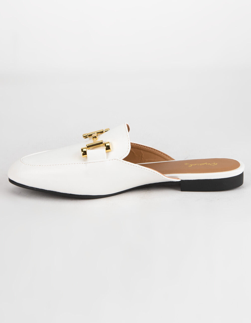QUPID Chain Link Womens White Mules image number 3