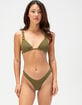 RHYTHM Isla Rib Textured High Leg Thong Bikini Bottoms image number 1