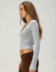 TILLYS Womens Long Sleeve Surplice Tee image number 3