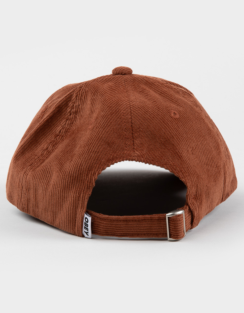 OBEY Lowercase 6 Panel Corduroy Strapback Hat image number 2
