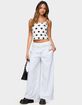 EDIKTED Tamia Peekaboo Ruffle Lace Sweatpants image number 5