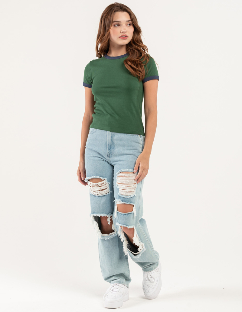 RSQ Solid Womens Ringer Tee image number 3