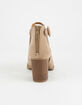 SODA Aran Taupe Womens Peep Toe Booties image number 4