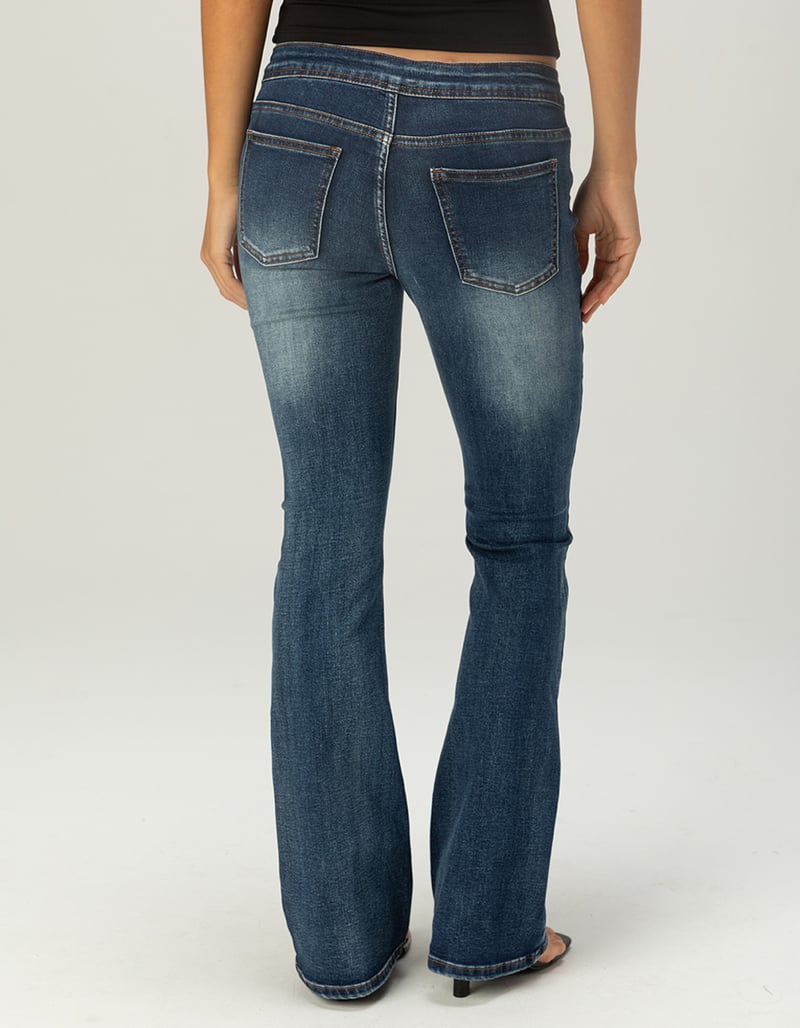 RSQ Womens Low Rise Butterfly Lace-Up Bootcut Jeans image number 4