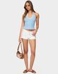 EDIKTED Contrast Ribbed V-Neck Halter Top image number 5