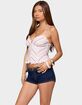 EDIKTED Alaine Floral Striped Ruffle Tank Top image number 2