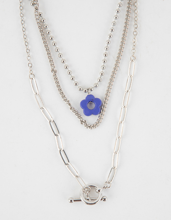 FULL TILT Layered Ball Chain Flower Necklace Alternative Image