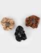 FULL TILT 3 Pack Faux Leather Scrunchies image number 1