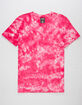SUPER MASSIVE Pink Crystal Wash Curved Hem Mens T-Shirt image number 1