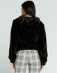 FULL TILT Fur Hooded Womens Black Bomber Jacket image number 3