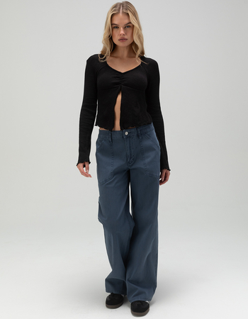 RSQ Womens Mid Rise Pointed Pockets Twill Pants Primary Image