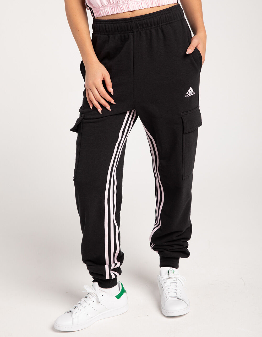 adidas black and white pants womens