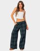 EDIKTED Lounge Around Plaid Wide Leg Pants image number 5