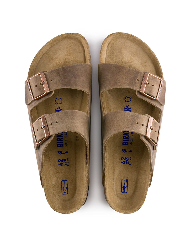 BIRKENSTOCK Arizona Soft Footbed Mens Tobacco Brown Sandals image number 1