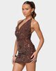EDIKTED Beaded Cowl Neck Halter Mini Dress image number 2