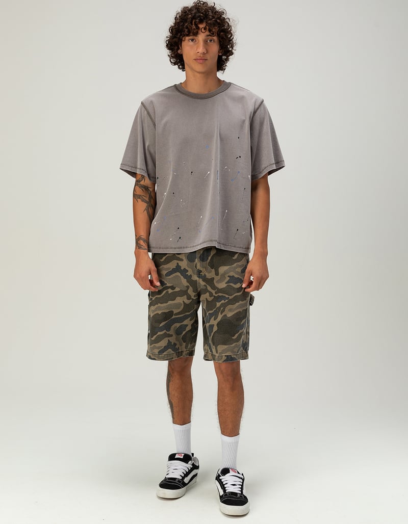 RSQ Mens Loose Embroidered Twill Utility Shorts image number 2