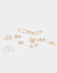 FULL TILT 9 Pack Cross/Bow/Pearl Hoop Earrings image number 1