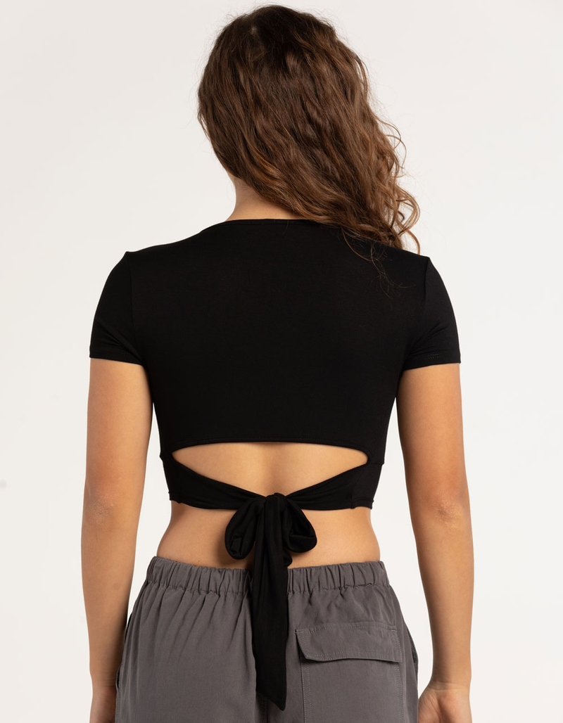 RSQ Womens Open Back Crop Top image number 1