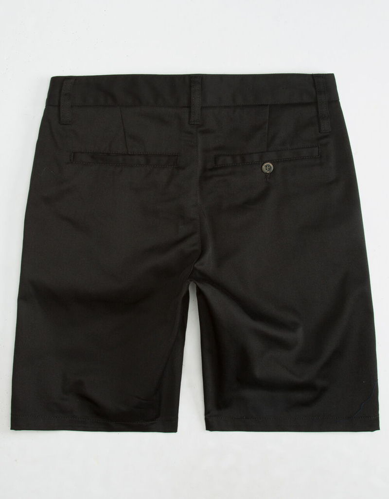 BLUE CROWN Slim Black Mens Chino Shorts image number 1