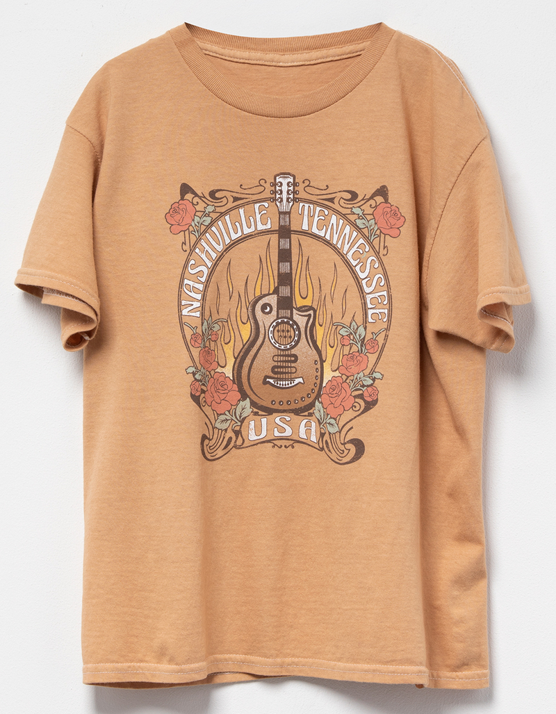 FULL TILT Nashville Rose Guitar Girls Boyfriend Tee image number 1