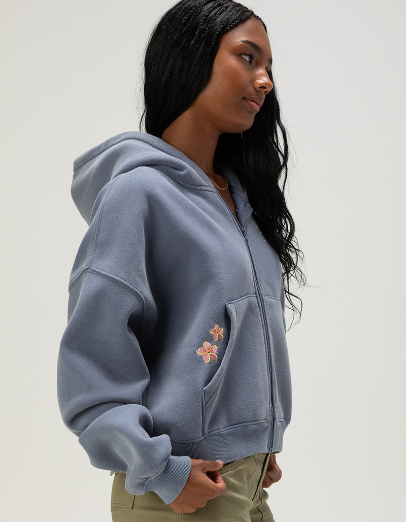 MALIBU SKYYE Flowers Womens Zip-Up Hoodie image number 2