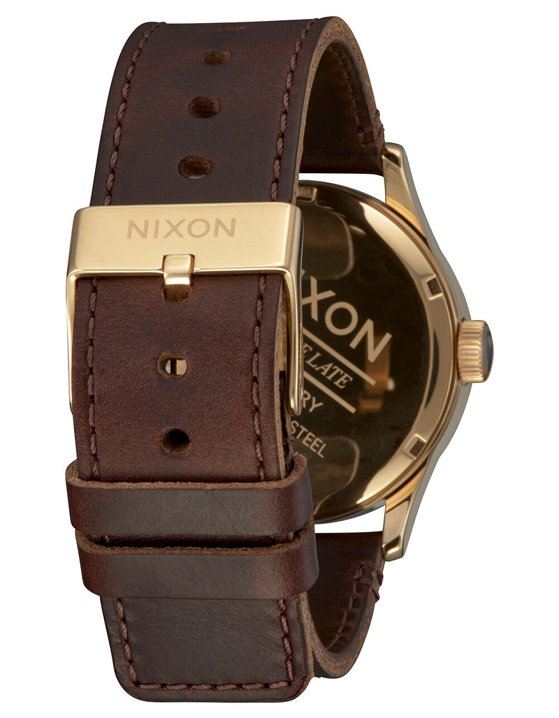 NIXON Sentry Leather Navy & Brown Leather Watch image number 1