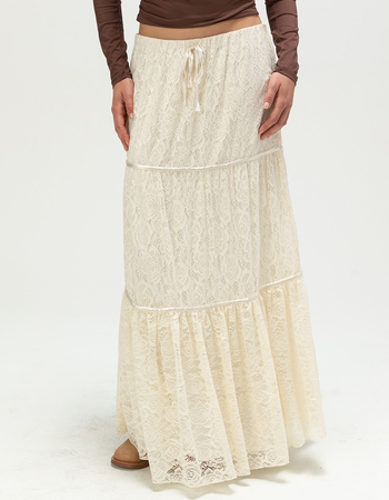 WEST OF MELROSE Lace Womens Tiered Maxi Skirt Alternative Image