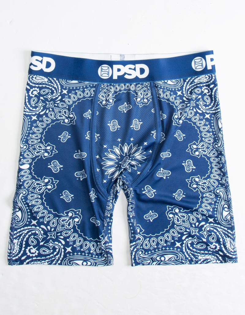 PSD Blue Bandana Mens Boxer Briefs image number 0