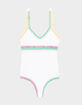 PQ SWIM Rainbow Embroidered Girls One Piece Swimsuit image number 1