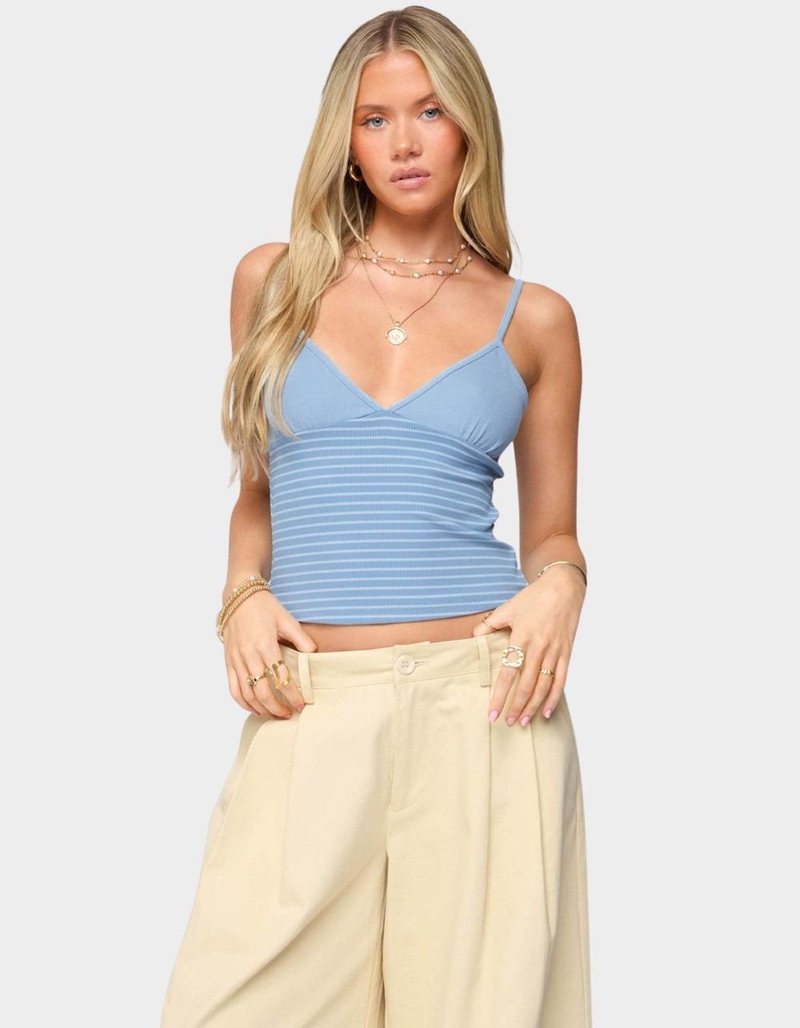 EDIKTED Hemsley Striped Ribbed Tank Top image number 0