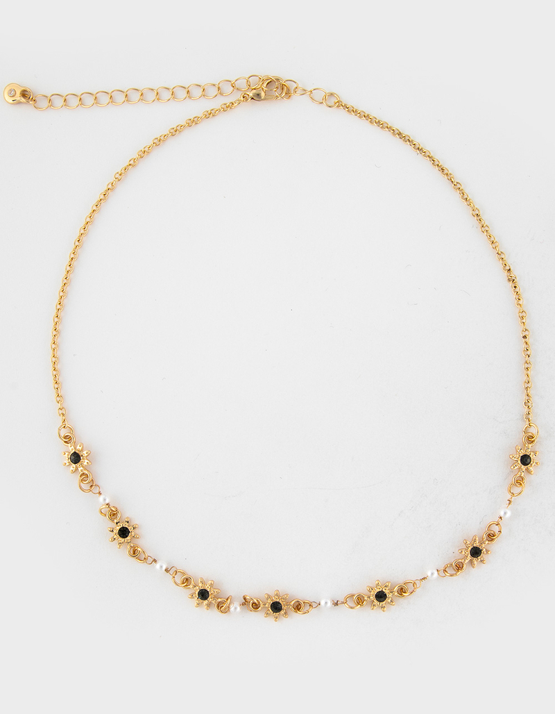 FULL TILT Layered Flower Sun Charm Necklace image number 2