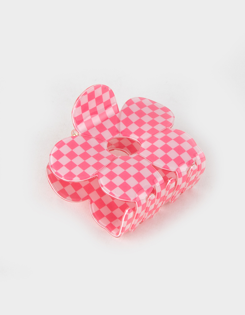 Checkered Floral Hair Clip image number 0