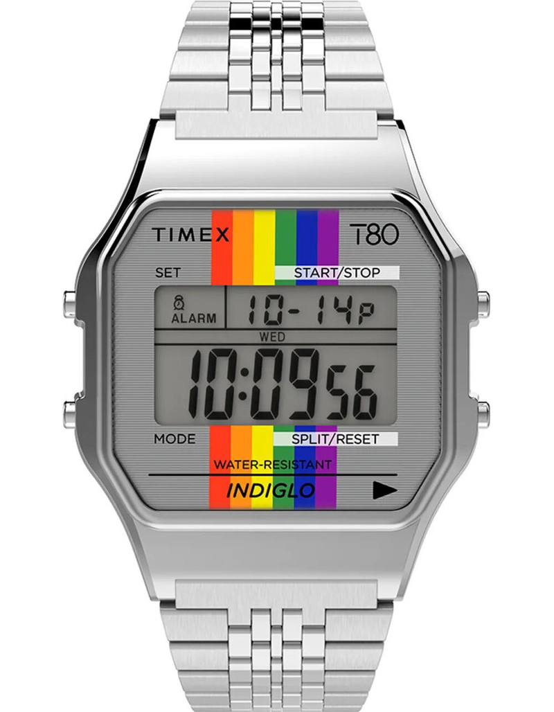 TIMEX T80 Rainbow 34mm Stainless Steel Bracelet Watch image number 0
