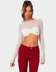 EDIKTED Night Out Sheer Crop Top image number 1