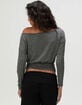 RSQ Womens Stripe Off The Shoulder Long Sleeve Top image number 4
