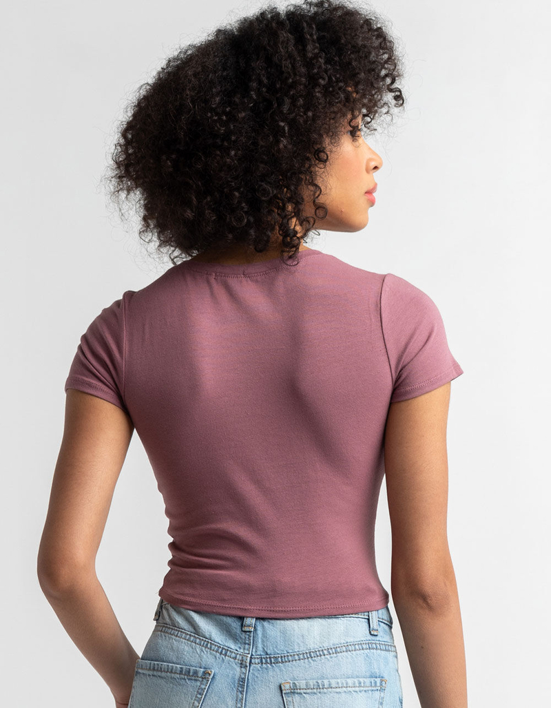 BOZZOLO Womens Purple Crew Neck Tee image number 2