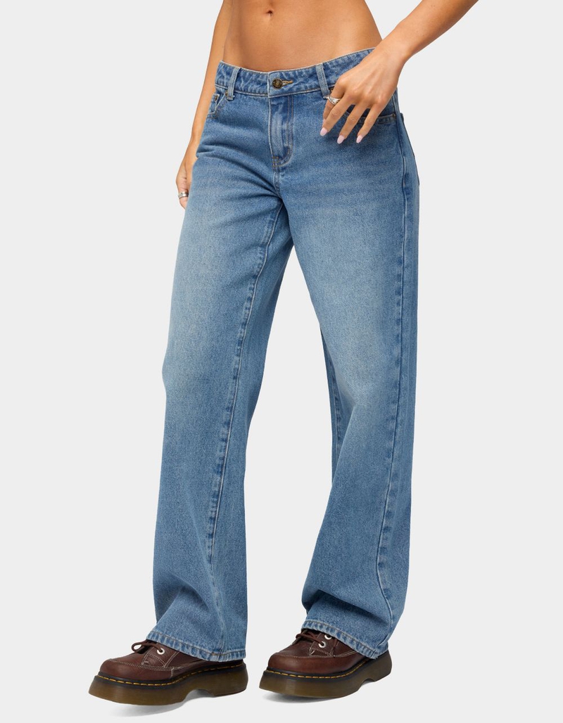 EDIKTED Breslin Low Rise Straight Leg Jeans image number 0