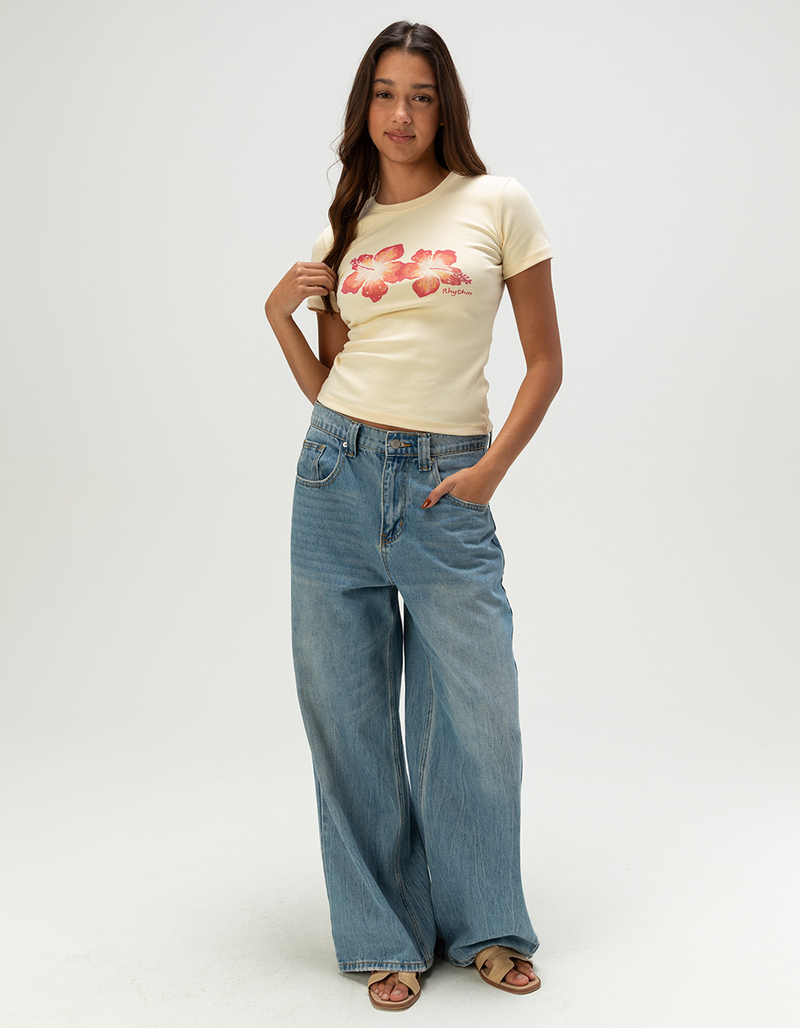 RHYTHM Hibiscus Womens Baby Tee image number 1