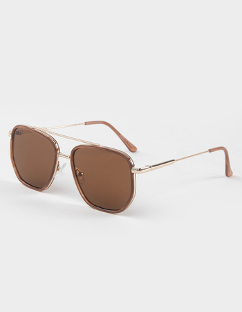 RSQ Double Bridge Square Aviator Sunglasses Primary Image
